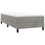 Sommier  ressorts - cuque - 90x190 cm - velours gris clair - 1 place - pieds inclus