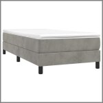 Sommier à ressorts - cuque - gris clair - 90x200 cm - velours - 1 place - pieds inclus Sommier à ressorts - cuque - gris clair - 90x200 cm - velours - 1 place - pieds inclus
