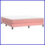 Sommier  ressorts - cuque - rose - 160x200 cm - velours - montage facile