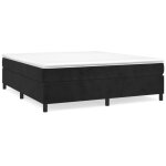 Sommier  ressorts - dilwe - 160x200 cm - velours noir - 2 places - pieds inclus