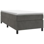 Sommier � ressorts - estink - cq003 - velours gris fonc� - 90x190 cm - 1 place