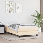 Sommier  ressorts - estink - crme - 90x190 cm - tissu 100% polyester - 1 place