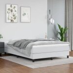 Sommier  ressorts - estink - ko7167 - similicuir blanc - 140x190 cm - 2 places - pieds inclus