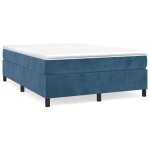 Sommier � ressorts - fafeicy - fa001 - velours bleu fonc� - 140x200 cm - 2 places