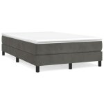 Sommier � ressorts - fydun - 120x200 cm - velours gris fonc� - 2 places - pieds inclus
