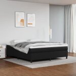 Sommier  ressorts de lit - akozon - noir 160x200 cm - similicuir - tapissier - pieds de lit inclus