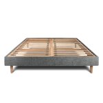 Sommier kit tissu gris anthracite 180x200 h29cm sommeil de plomb - sommier en bois massif avec pieds ...