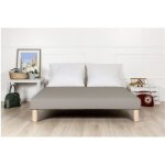 Sommier tapissier gris 130x190 cm fabrication francaise artisanale pieds offerts hauteur avec pieds 27 ...