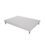 Sommier tapissier - 140x190 - 12 lattes en pin massif - blanc - pieds offerts - elite