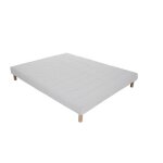 Sommier first 160x200 cm ? 12 lattes fixes en pin ? pieds offerts ? h30 cm ? tissu anti - acariens ? ...