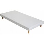 Sommier tapissier 90x190 elite - umberto ravelli - blanc - 11 lattes en bois massif - 4 pieds offerts ...