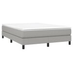 Sommier tapissier - akozon - 140x190 cm - tissu gris clair - lattes de contreplaqu - 2 places