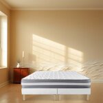 Sommier tapissier blanc 90x200x2 (180x200) avec pieds offerts fabrication francaise hauteur 27 cm - som90x200x ...