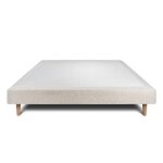 Sommier tapissier bouclette beige 140x190 h29cm sommeil de plomb - sommier en bois massif avec pieds ...