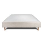 Sommier tapissier bouclette beige 160x200 h35cm sommeil de plomb - sommier en bois massif avec pieds ...