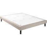 Sommier tapissier epeda nature - confort ferme - gris jean fonc - 140x190