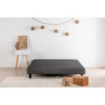 Sommier tapissier à lattes 140 x 190 - bois massif gris anthracite + pieds - deko dream rakenne Sommier tapissier à lattes 140 x 190 - bois massif gris anthracite + pieds - deko dream rakenne