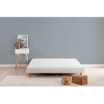 Sommier tapissier � lattes 140 x 190 cm - bois massif blanc + pieds - deko dream rakenne