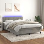 Sommier tapissier avec matelas - maison exclusive - 140x190 cm - t�te de lit r�glable - led color�e