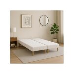 Sommier tapissier noir 100x200x2 (200x200) fabrication francaise artisanale pieds offerts hauteur avec ...