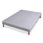 Sommier tapissier - non spcifi - 140x190 cm - 14 lattes - couleur gris - livr mont