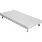 Sommier tapissier - umberto ravelli - elite - 11 lattes en bois massif - blanc - 90x190 cm