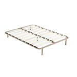 Sommier taupe a latte + pieds offerts 140 x 200 cm