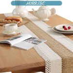 Sonew chemin de table de 71 pouces rustic m table runner - d�coration en coton eleg pour les f�tes les ...