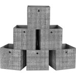 Songmics lot de 6, botes de rangement pliables, en tissu non - tiss, 30 x 30 x 30 cm, cubes, bacs, ...