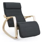 Songmics fauteuil  bascule rocking chair avec repose - pieds rglable 55 x 115 x 91 cm charge maximum ...
