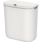 Songmics poubelle de cuisine suspendue, 9l, petite poubelle compost, avec couvercle, blanc