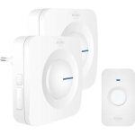 Sonnette de porte sans fil elro db3000 - 2 rcepteurs - 64 mlodies - porte 300m - blanc