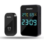 Sonnette sans fil auto - aliment tanche 4 modes kit de carillon avec temprature humidit horloge 150m ...