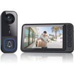Sonnette sans fil avec camera avec �cran ips 4. 5 �tanche exterieur visiophone bluetooth 1080psonnette ...