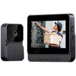 Sonnette sans fil avec cam�ra interphone vid�o avec �cran 4. 3 pouce audio bidirectionnel et enregistrement ...