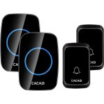 Sonnette sans fil tanche ip44 - amorus - 300m - 58 carillons - noir