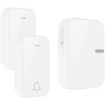 Sonnette sans fil �tanche pour lext�rieur et lint�rieur sans pile 2 �metteur 1 r�cepteur port�e 150 m ...