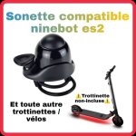 Sonnette trottinettes �lectrique ninebot es1 es2 v�lo bicyclette sonnette wispeed urbanglide go ride ...