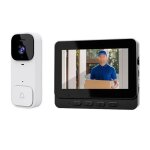 Sonnette vid�o sans fil 64go cam�ra hd 43 interphone bidirectionnel facile � installer visiophone s�curit� ...