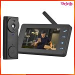 Sonnette vid�o sans fil - akozon - kit cam�ra de sonnette - �cran ips 43 - vision nocturne ir - 150 m ...