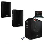 Sono 2000w caisson enceintes cbles pa dj sono mix led bar pub club disco mobile mariage anniversaire ...
