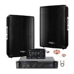 Sono table de mixage usb + 2 enceintes 2x700w ampli 3000w + micro + casque - pa dj sono led light bar ...