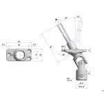 Sortie de caisson 30� tringle acier hexagonale + platine nylon 22 x 45 mm cherubini 80017032v1316