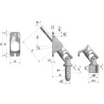Sortie de caisson 50� femelle diam�tre 13 mm platine zamac 22 x 52 mm hexagonale 7 x 350 mm nickel� cherubini ...