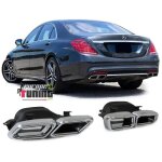 Sorties echappement chrome sport look pack amg mercedes w222 w212 cls c217 (05416)