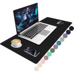 Sous - main bureau cuir pu 80x40cm antid�rapant imperm�able souris noir label