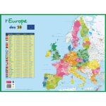 Sous - main carton rigide carte europe politique 405 x 55 cm