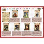 Sous - main �ducatif - les grands rois de france - 30x42 cm - plastifi� - effa�able - multifonctionnel ...