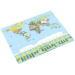 Sous - main - laufer - carte du monde gopolitique - 400 mm x 530 mm - antidrapant - lavable