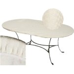 Cpm - sous - nappe protge table ovale basic - l. 125 x l. 195 cm - blanc
